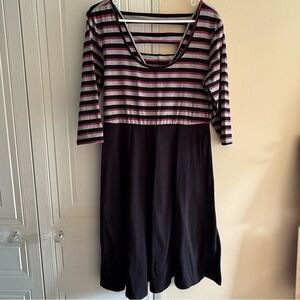 Torrid Pink and Black Striped Dress Women's Size 0‎ Large Cotton Blend